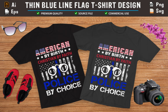American Police Flag Graphics and Illustrations
