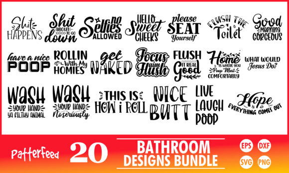 Bathroom Designs Bundle Graphics for Crafts
