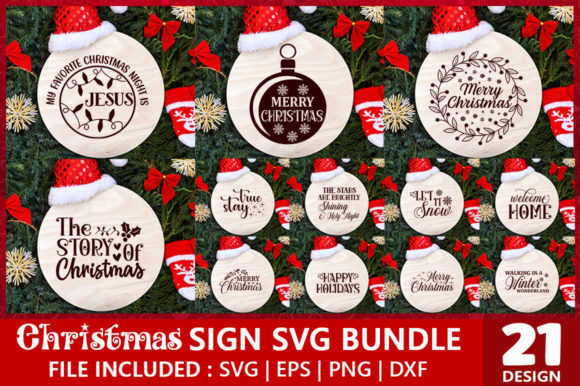 Christmas Round Wood Sign Bundle: Graphics & Crafts Review
