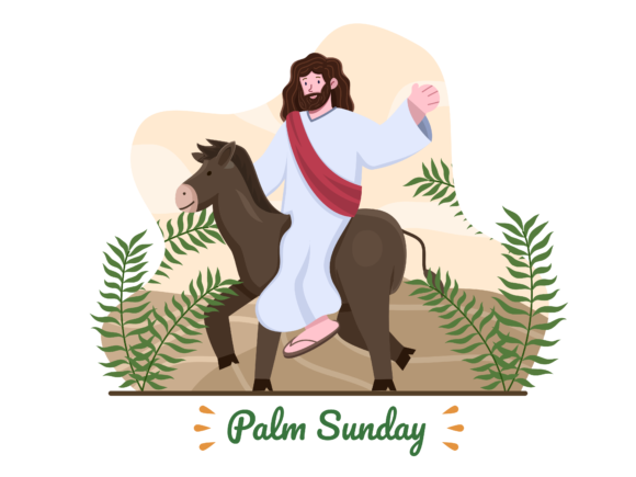 Cute Cartoon of Celebration Palm Sunday Graphics