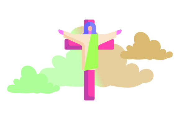 Icon Easter Flat Jesus Green: A Designer's Take on This Free Digital Graphic