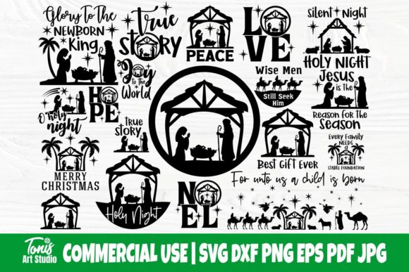 Nativity Bundle SVG Cut Files for Graphics & Crafts